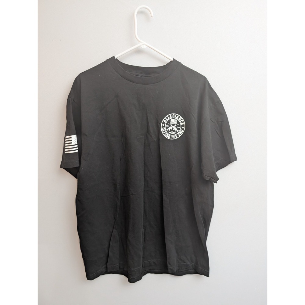 Men's Allegiance T-Shirt XL Black Graphic Tee military flag 2nd